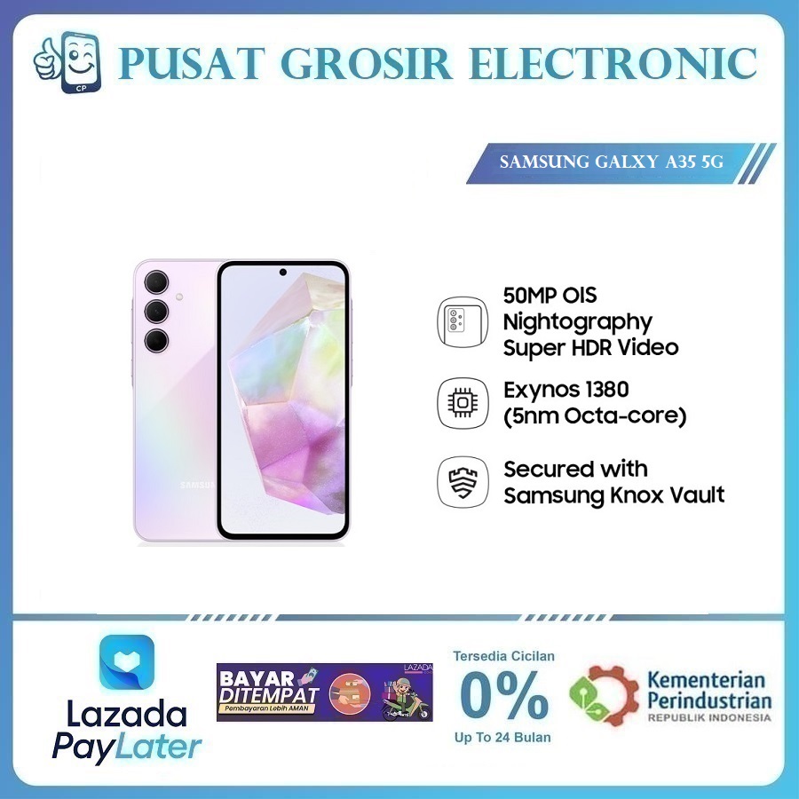 Samsung A35 5G 8/128GB 8/256GB Exynos 1380 Harga  3,940,000 Ringgit*Penghantaran Percuma