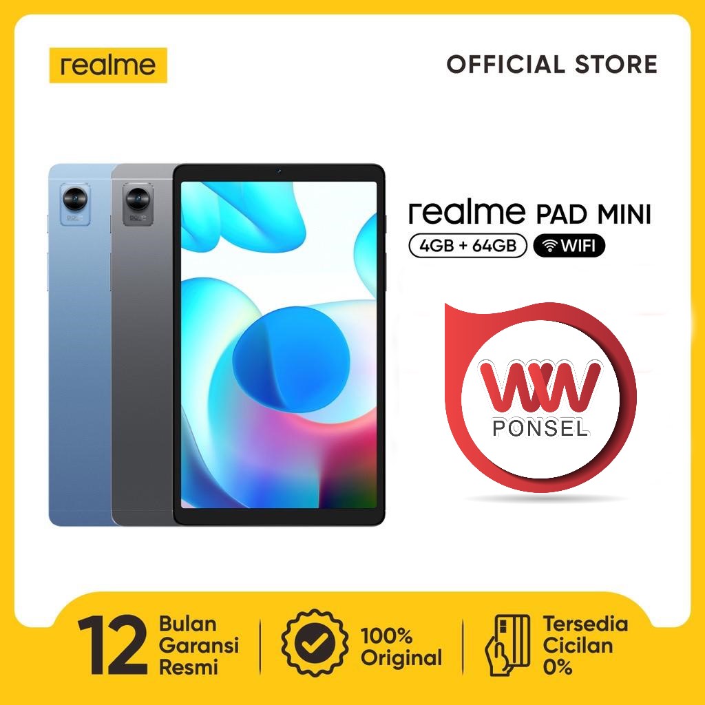 Tablet Realme Pad Mini Wifi Only Ram 4GB Internal 64GB Garansi Resmi Harga 2,999,000 rupiah*Gratis Ongkir