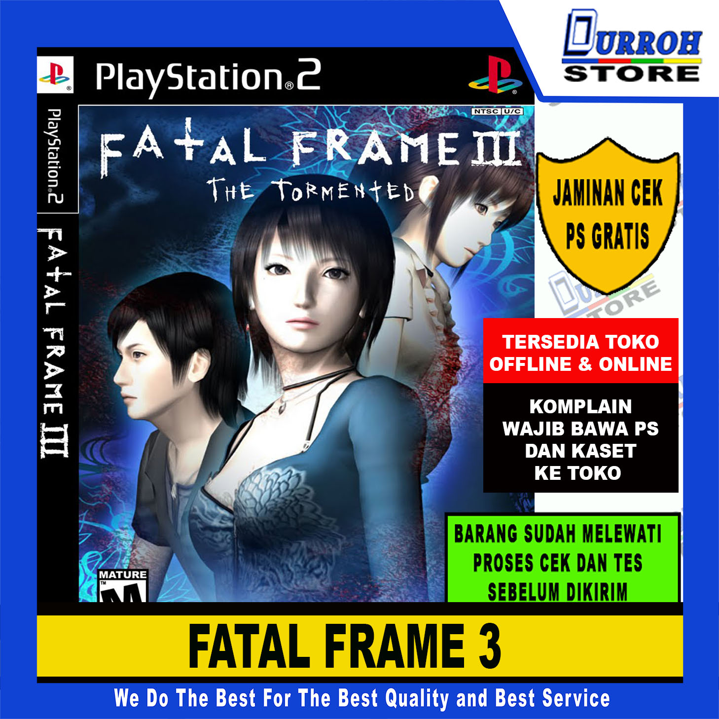 KASET DVD PS2 / PLAYSTATION 2 FATAL FRAME 3 Harga 9,000 rupiah*Gratis Ongkir
