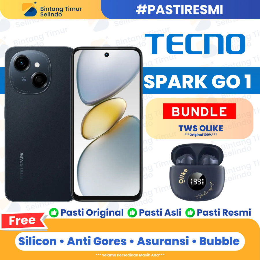 Tecno spark go 1 3/64GB 4/64GB & 4/128GB-1 year official warranty Harga  1,080,000 Ringgit*Penghantaran Percuma
