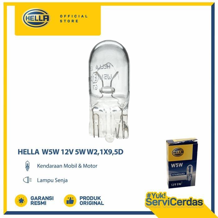 Lampu Senja Mobil Motor HELLA W5W 12V 5W W2,1X9,5D Harga 39,000 Ringgit*Penghantaran Percuma