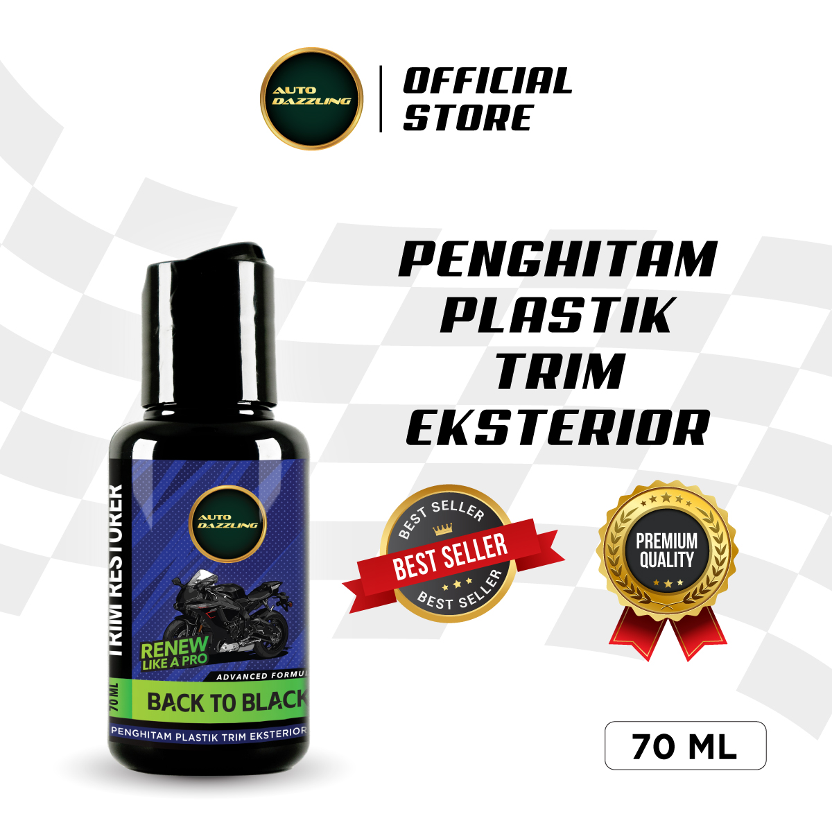 PENGHITAM BODY PLASTIK TRIM RESTORER BACK TO BLACK MOTOR TERLARIS Harga 42,000 rupiah*Gratis Ongkir