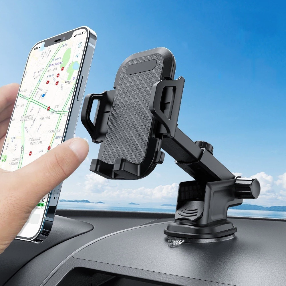 Serat Karbon Mobil MountHPLeher Panjang Suction Cup Penguncian Otomatis Rotasi360Derajat Teleskopik Harga 43,999 rupiah*Gratis Ongkir