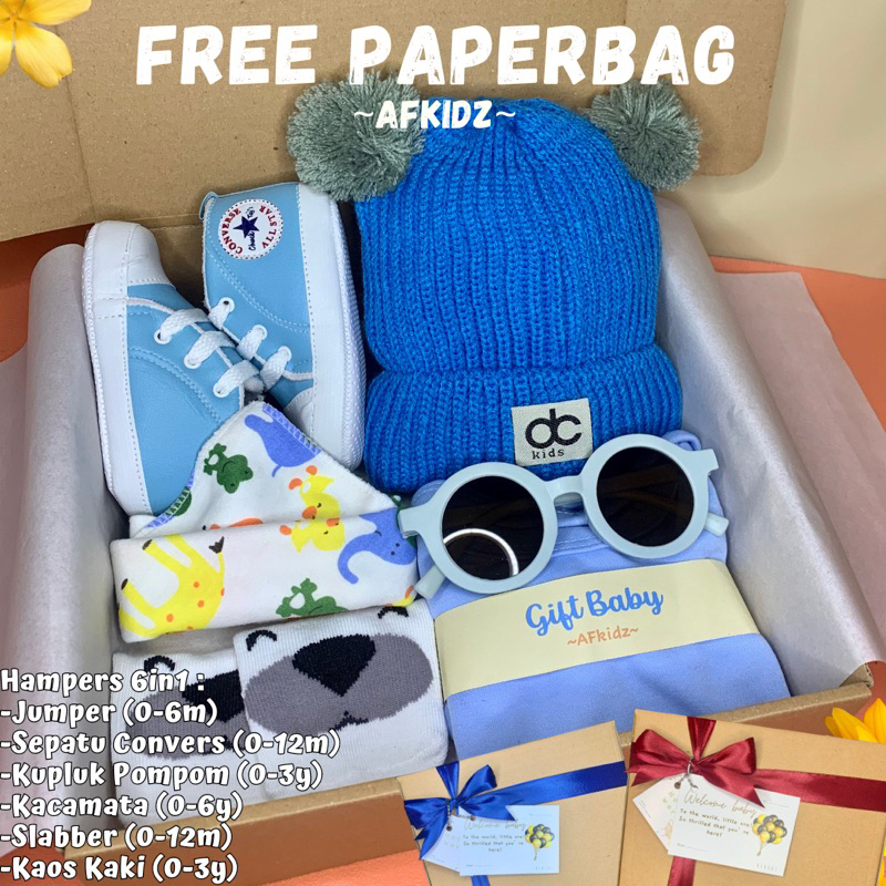HAMPERS BAYI PREMIUM NEWBORN ISI 6 ITEM