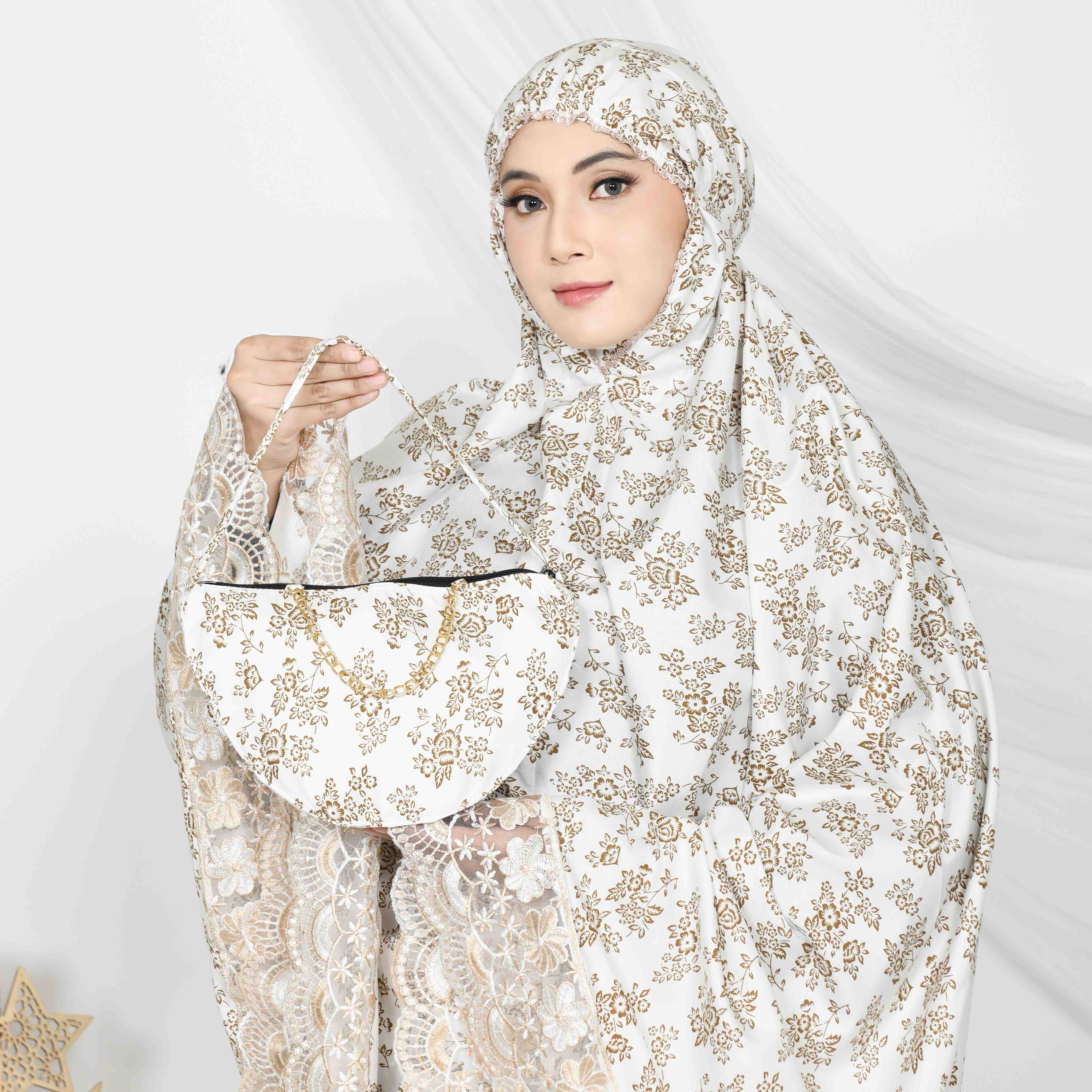 Mukena Dewasa Putih Terbaru Wanita Muslim Katun Jumbo Adem Mukenah Cantik Mewah