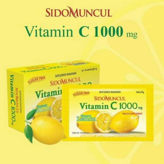 Vitamin C 1000 Mg Sidomuncul 1 Box Isi 6 Sachet Lazada Indonesia