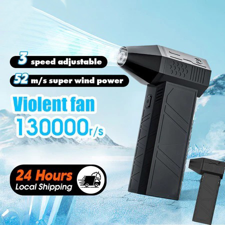 Mini Jet Fan Turbo/Mini Turbo Jet Fan Turbo Violent Fan 4 Gear Adjustable 130000Rpm Wind Speed 53M/S Car Computer Cleaning Harga 209,999 rupiah*Gratis Ongkir