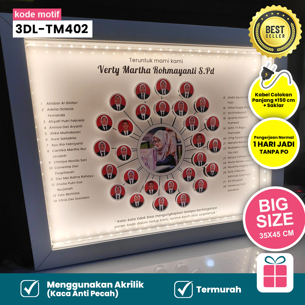 3D Frame hadiah for Birthday / Birthday for Girls and Boys, Hari Guru, Farewell Keepsake, pernikahan