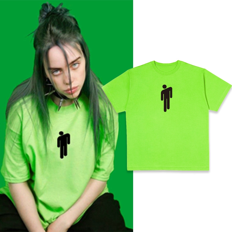 Billie Eilish Shirt Hijau Neon/Stabillo 