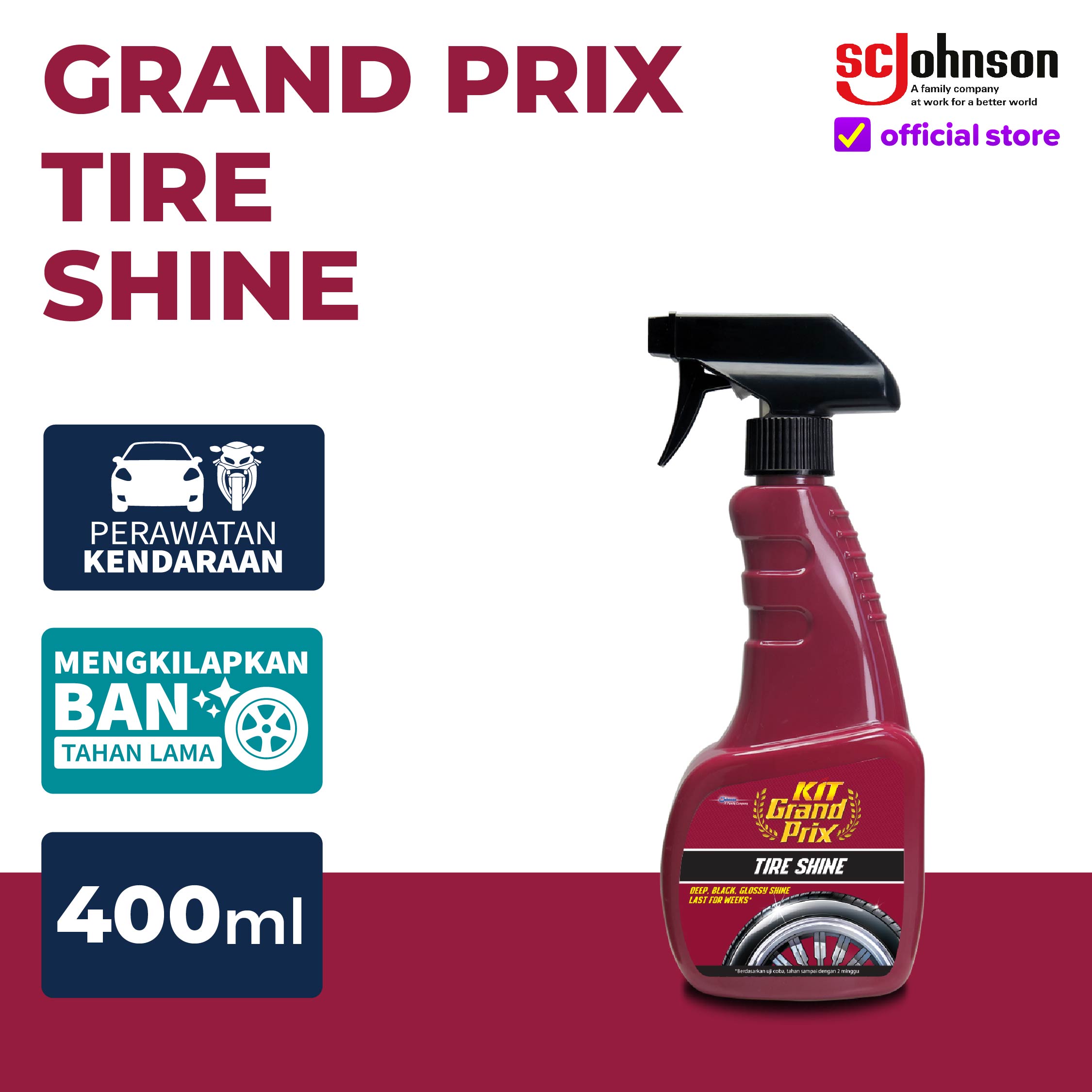 KIT Grand Prix Tire Shine 400mL Harga 79,080 rupiah*Gratis Ongkir