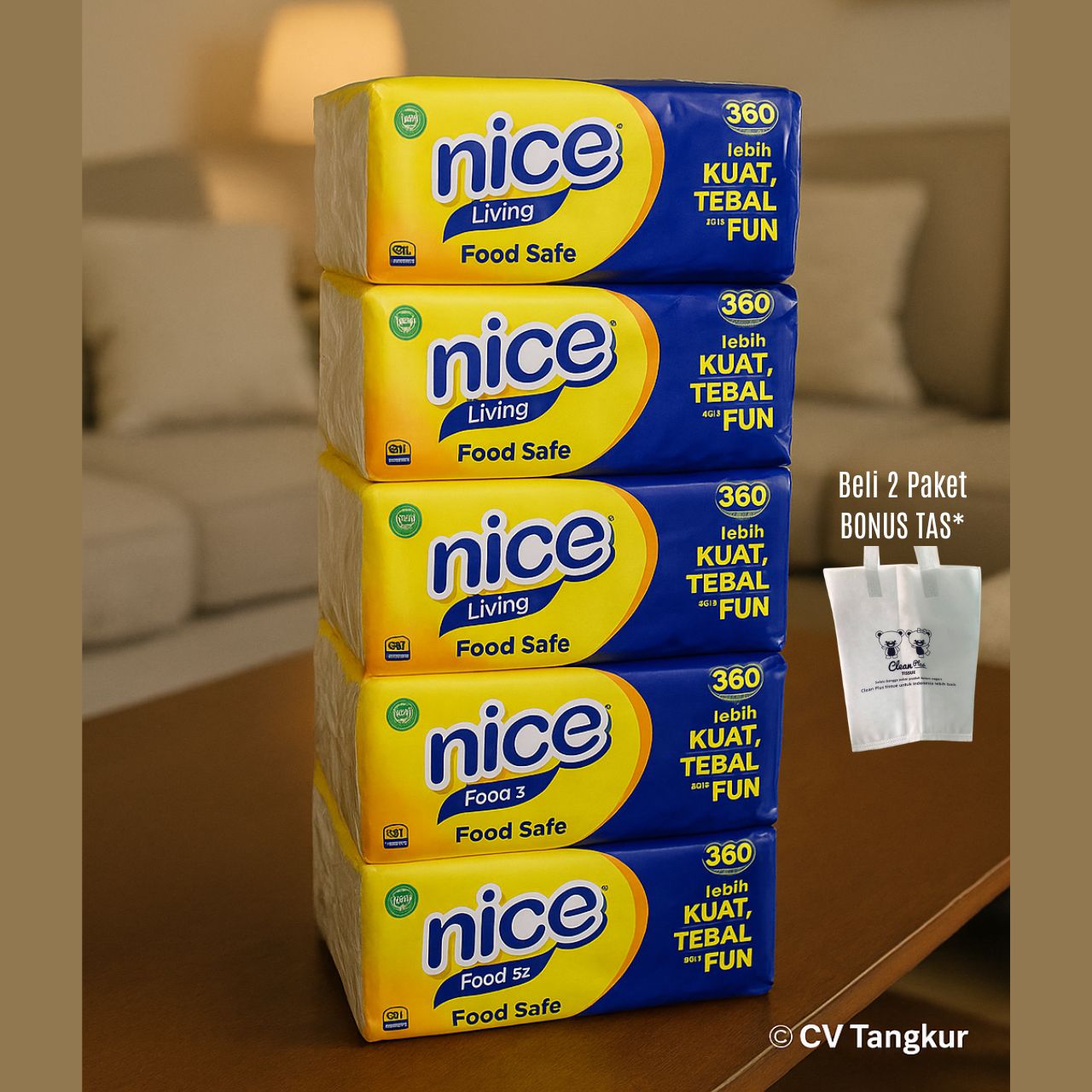 Tissue Nice 360 Helai Paket 5 Pack KEMASAN BARU - Merek nice Harga 36,900 rupiah*Gratis Ongkir