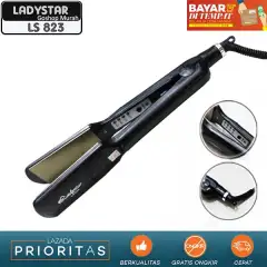Promo.. LADYSTAR Electric Hair Straightener and Curler-LS 823 Hitam / Catok Rambut 2 in 1
