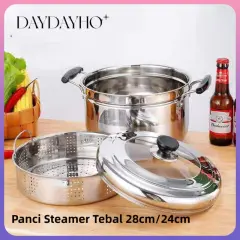 Panci Steamer Kukus 24/26 /28cm Model Jepan Tinggi Tebal Stainless Steel