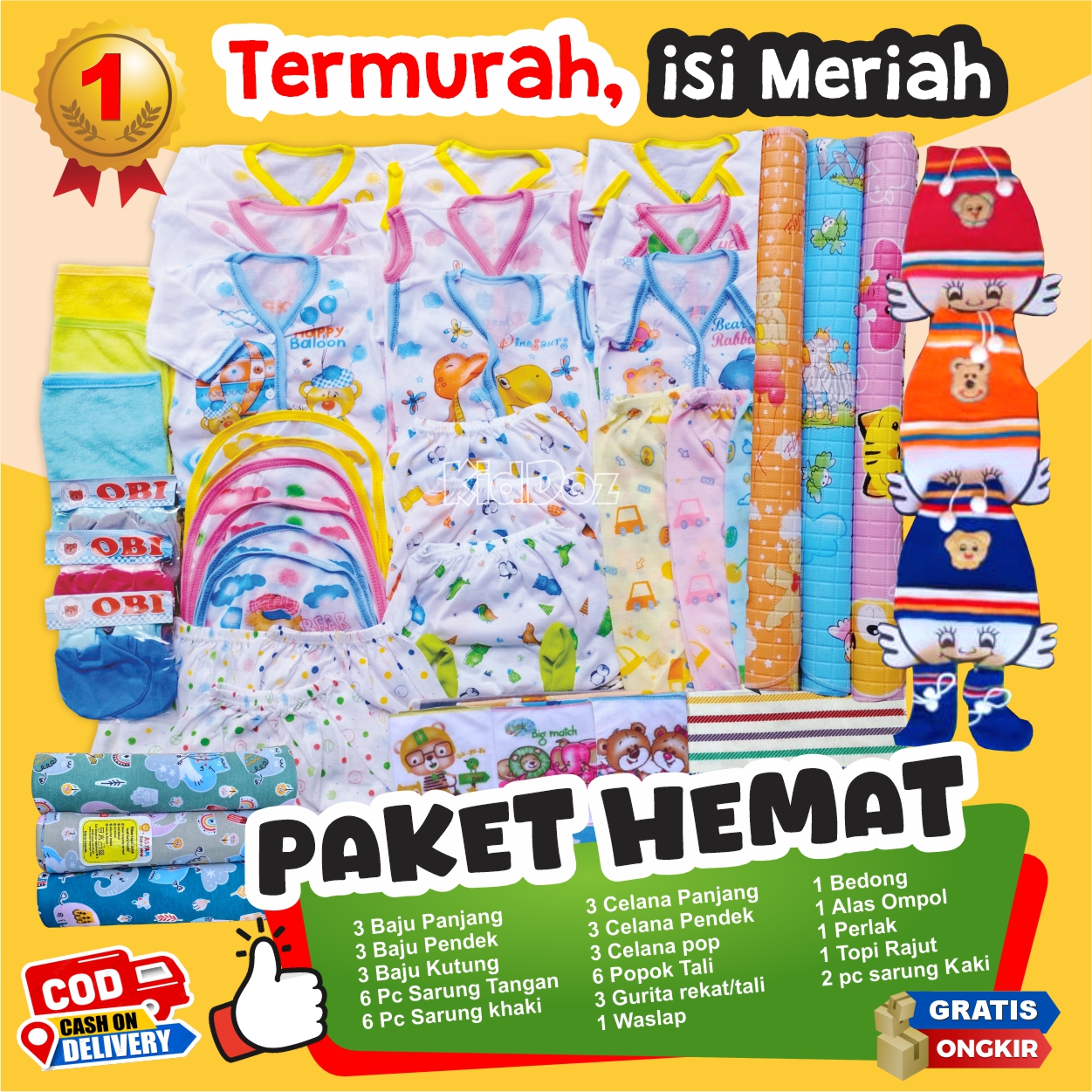 Paket Hemat Baju Bayi & Perlengkapan Lahiran Murah - Set New Born Baby - Kado Lahiran Bayi Baru Lahir,…