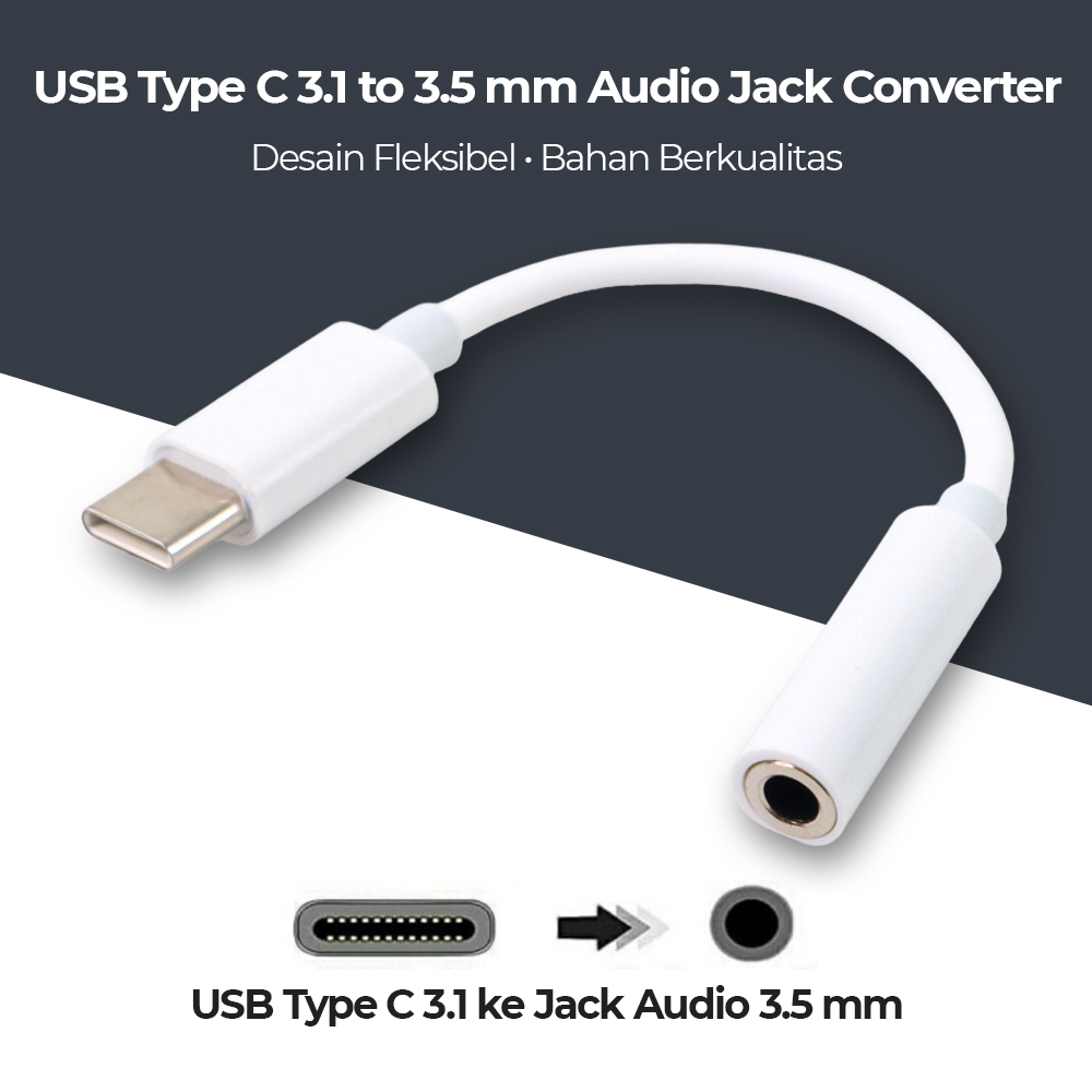 USB Type C to mm Audio Jack Converter Lazada Indonesia