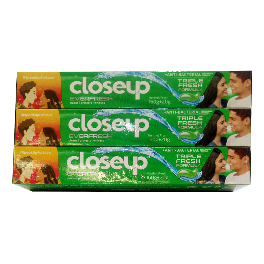 Lazada Indonesia - Close Up   Pasta Gigi Anti Bacterial Toothpaste Ever Fresh Nafas Segar 12Jam 160G – Isi 3