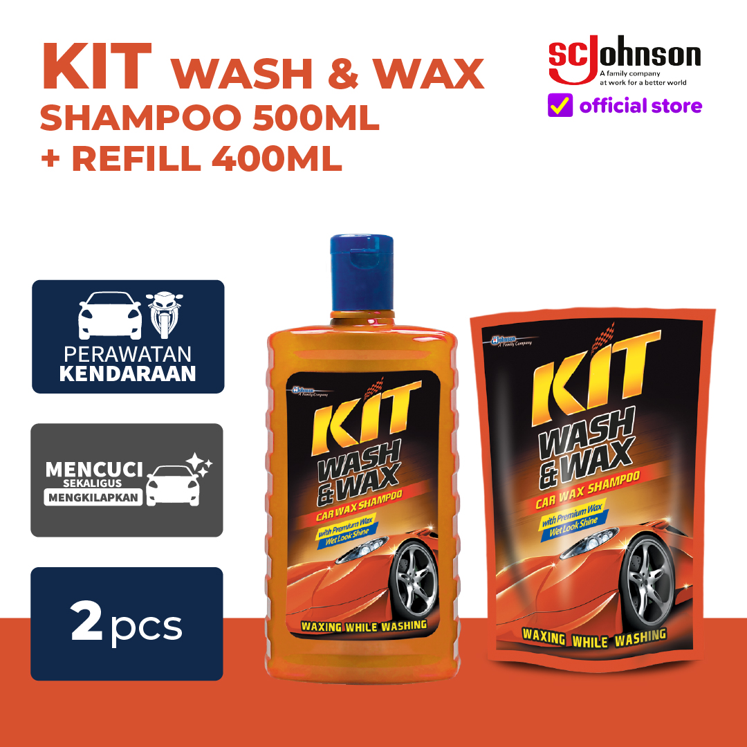 Kit Wash & Wax Car Wash Shampoo 500 ml + Refill 400 ml Harga 60,970 Ringgit*Penghantaran Percuma