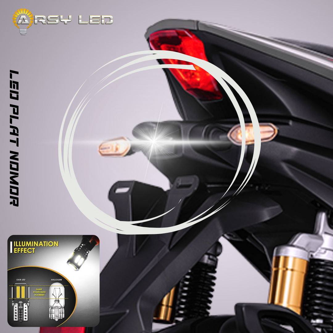 Arsyled Led Number Plate Light for Beat Vario Nmax Aerox Matic Motorcycle Strobe Flash Airplane Harga 18,500 rupiah*Gratis Ongkir