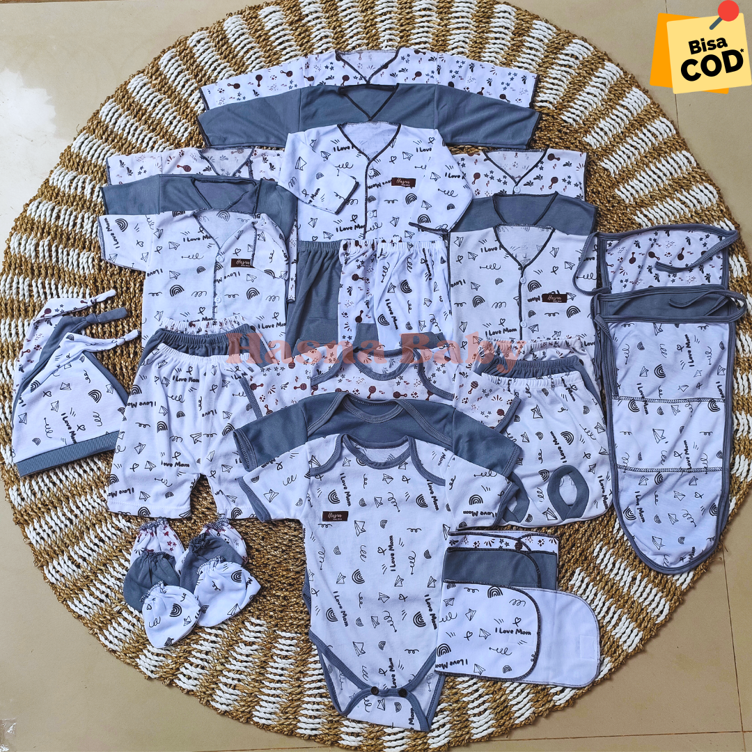 36 Pcs Paket Lahiran Lengkap Baju Bayi Celana Bayi Baru Lahir, Baby Newborn hadiah Set -Juragan Lebak