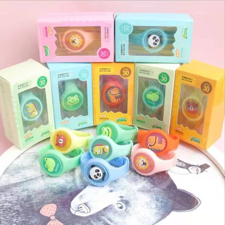 	 Hippo Land Wbs Cod Gelang Bentuk Jam Tangan Bayi Clip Anti Nyamuk Anak Karakter Kartun Lucu Anti Air 	