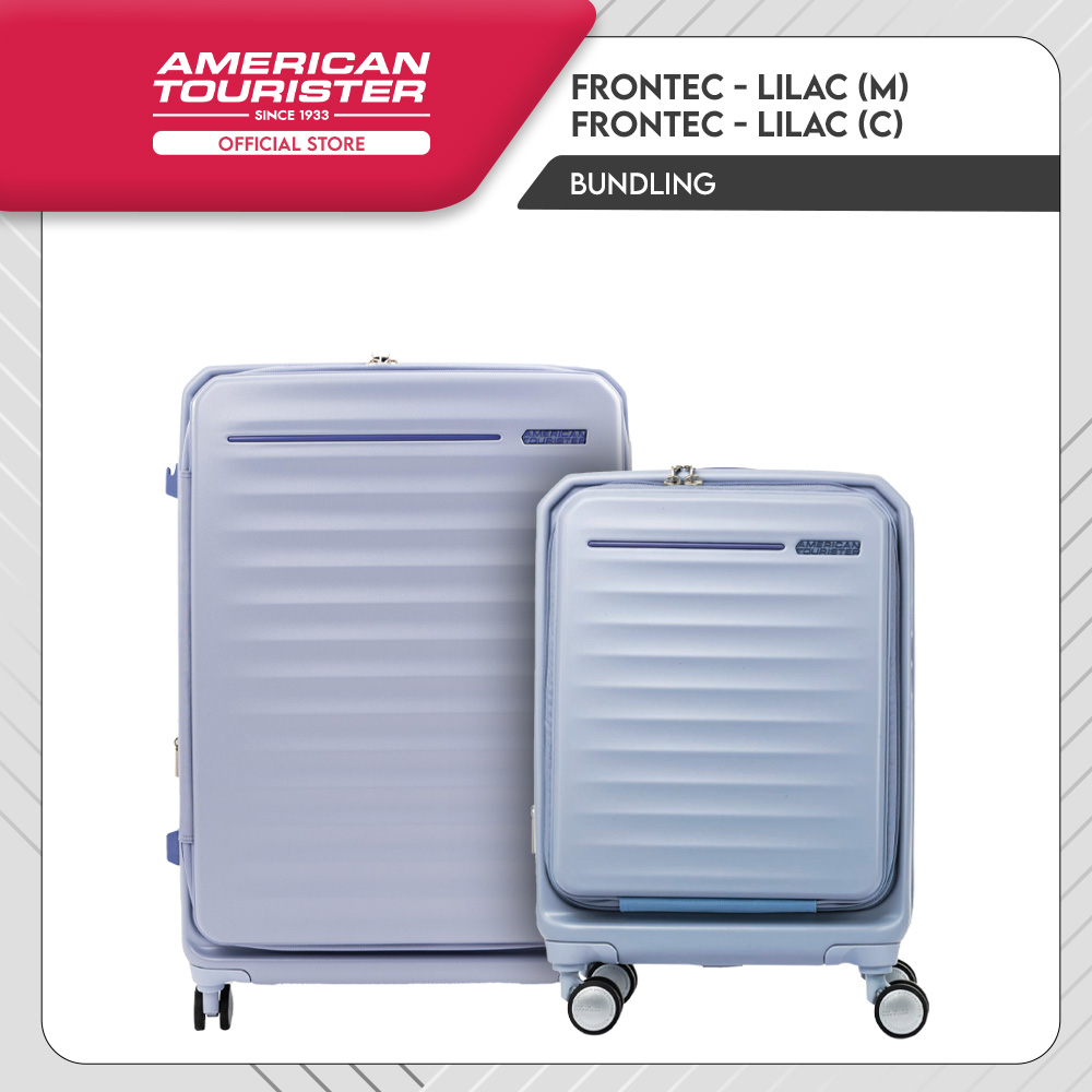 Lazada Indonesia - Bundle American Tourister Frontec Cabin + Medium Lilac
