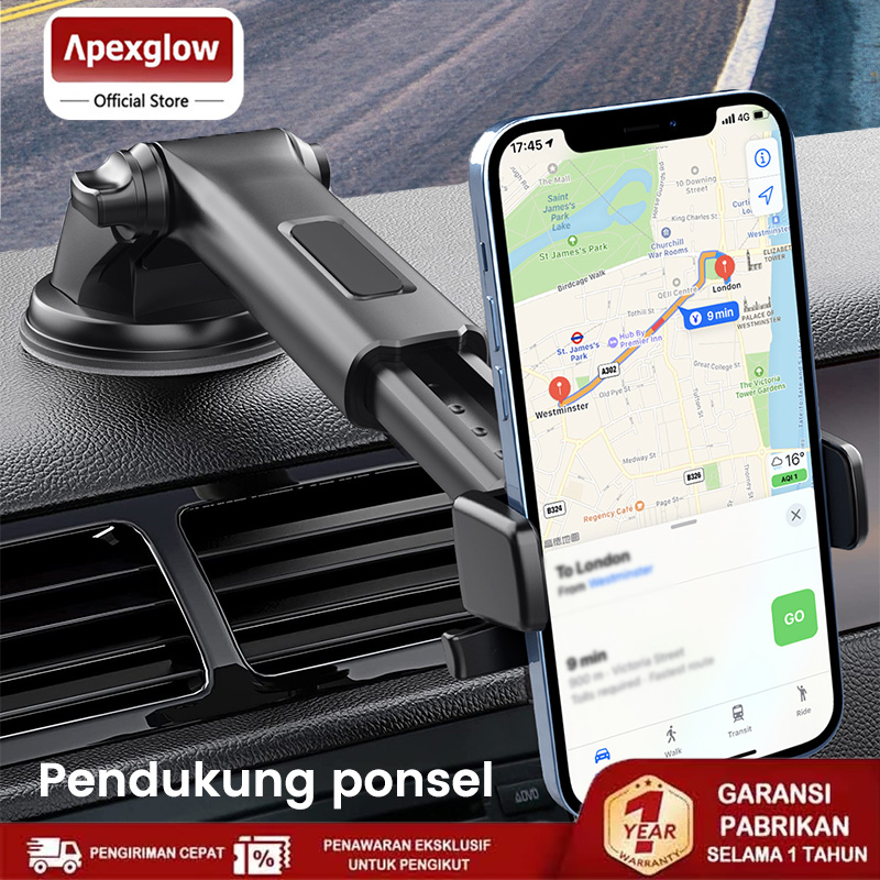 APEXGLOW Car Holder HP Mobil Air Vent Suction Car Mount Mobile Phone Stand Holder ZH320 Harga 57,820 rupiah*Gratis Ongkir