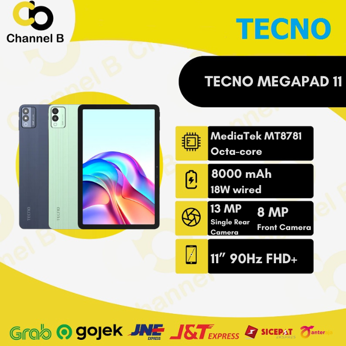 Tecno Megapad 11 4G - Tablet ( Ram 8GB + Rom 128GB | Ram 8GB + Rom 256GB ) Garansi Resmi Harga 2,499,000 rupiah*Gratis Ongkir