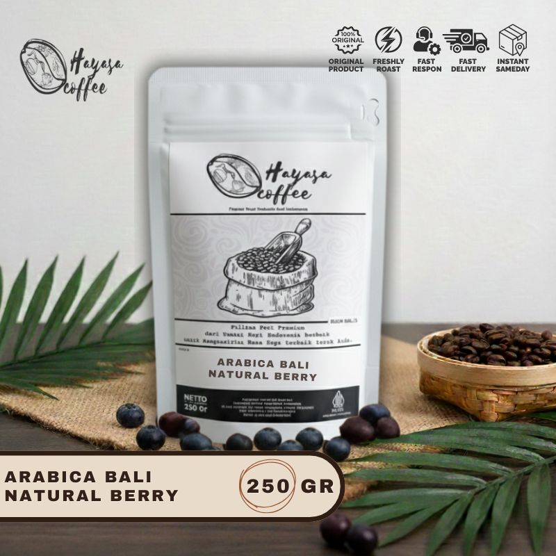 Hayasa Arabica Bali Kintamani Natural Coffee - Berry Hints Premium 250Gr