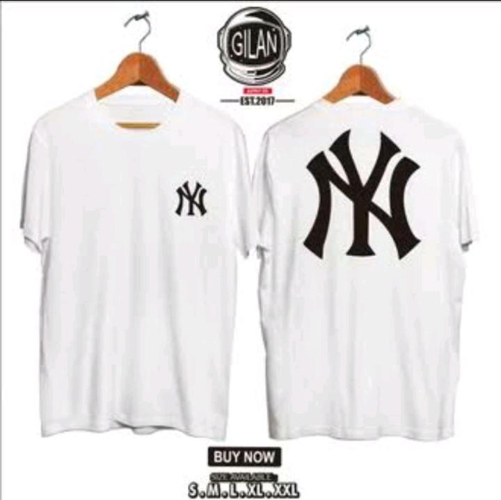 KAOS BAJU FASHION BRANDED NEW YORK YANKEES NY LOGO PRIA WANITA COMBED 30S