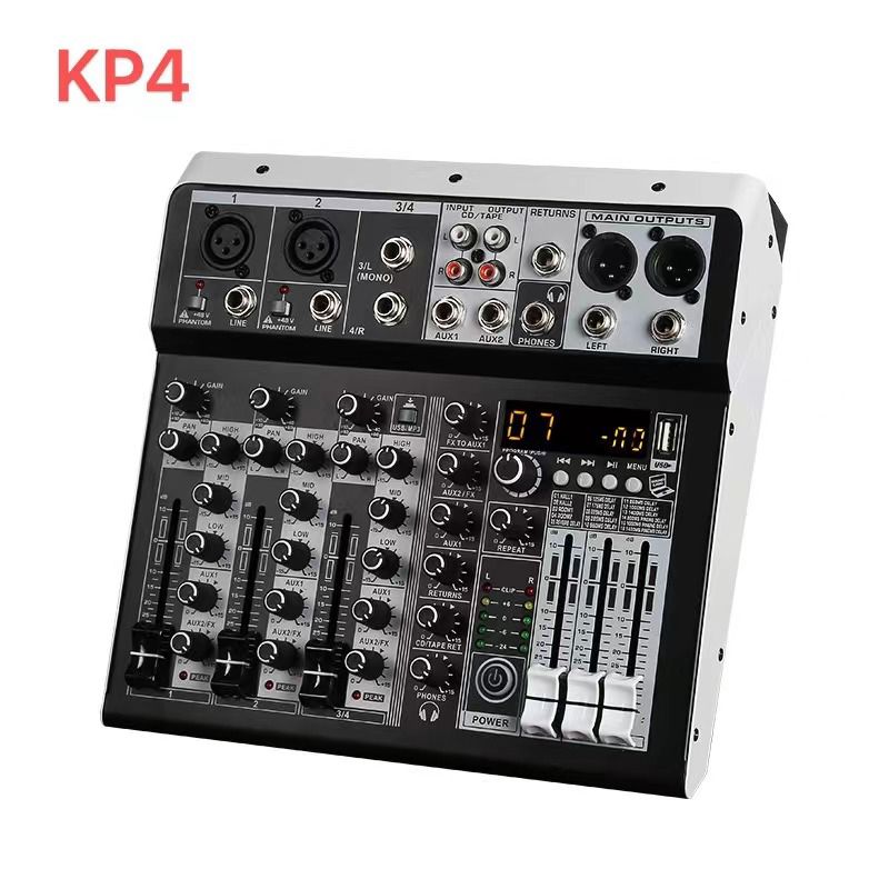 Profesional Audio Mixer KP4 Sound System 4 Channel With Bluetooth DJ Audio Sound Mixer / BlessS Harga 485,000 rupiah*Gratis Ongkir