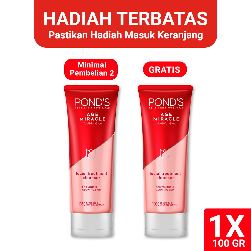 Lazada Indonesia - Ponds Age Miracle Sabun Cuci Muka Anti Aging + Glowing With Retinol & Niacinamide 100G