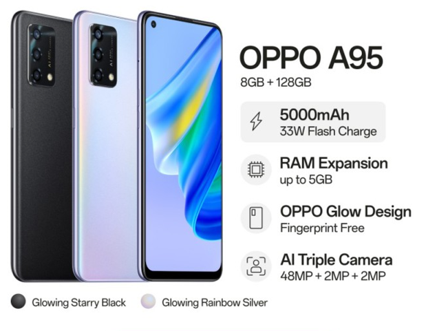 OPPO A95 / RAM 8GB - INTER 128GB / BERGARANSI (FREE BONUS HADIAH) Harga  2,300,000 Ringgit*Penghantaran Percuma
