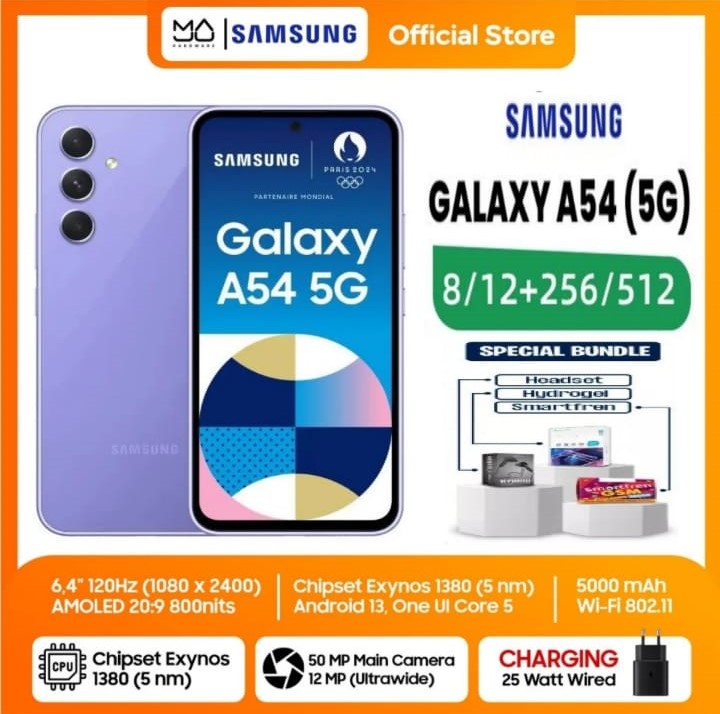 Samsung Galaxy A54 8/128Gb 8/256Gb 5g - 8/128 5g Promo Smartphone Warranty - Ready Stock Harga  3,600,000 Ringgit*Penghantaran Percuma