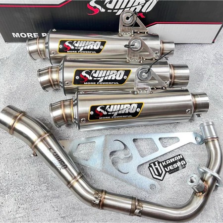 Shijiro exhaust M3 long inlet 38 45 50 Vespa Sprint prima LX S 3v Iget inlet 45 Harga 1,246,500 rupiah*Gratis Ongkir