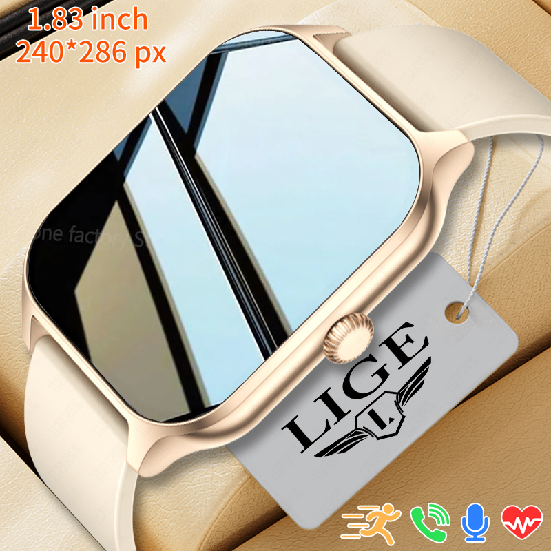 LIGE Smart Women Watch 1.83inch Bluetooth Call Fitness Sports Sleep Monitor Bracelet Lady Smart watch + Box Harga 169,000 rupiah*Gratis Ongkir