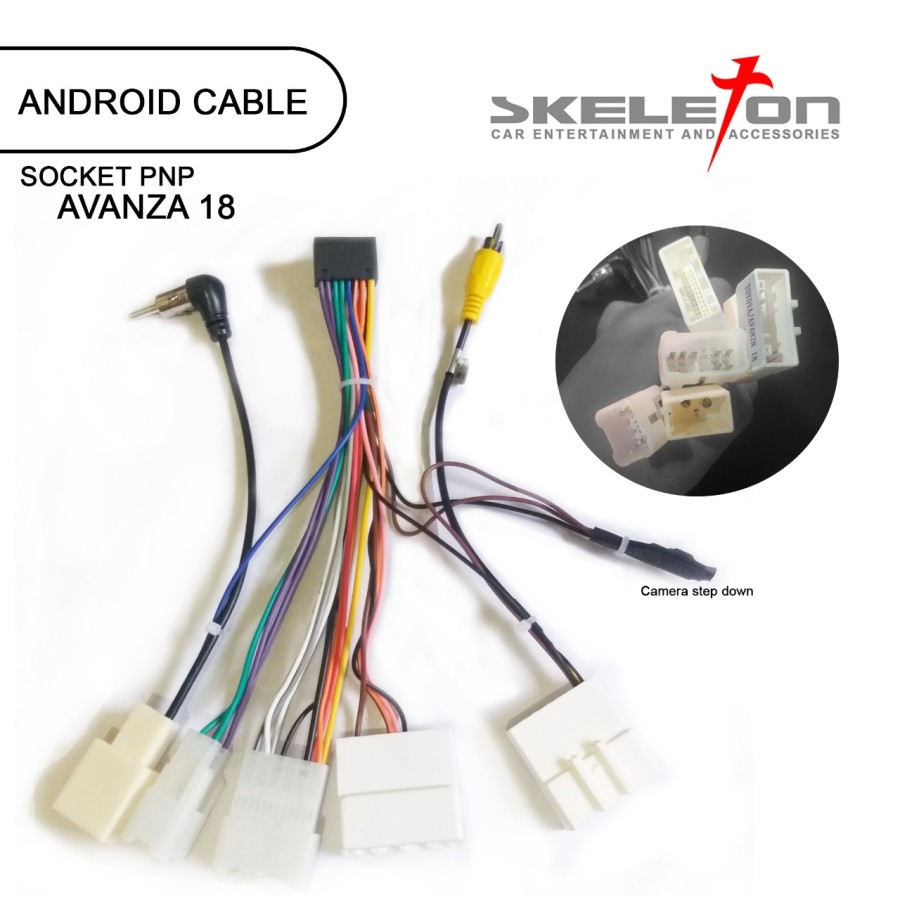 Skeleton Android Head Unit Socket Cable for Toyota Avanza 18 Harga 50,000 rupiah*Gratis Ongkir