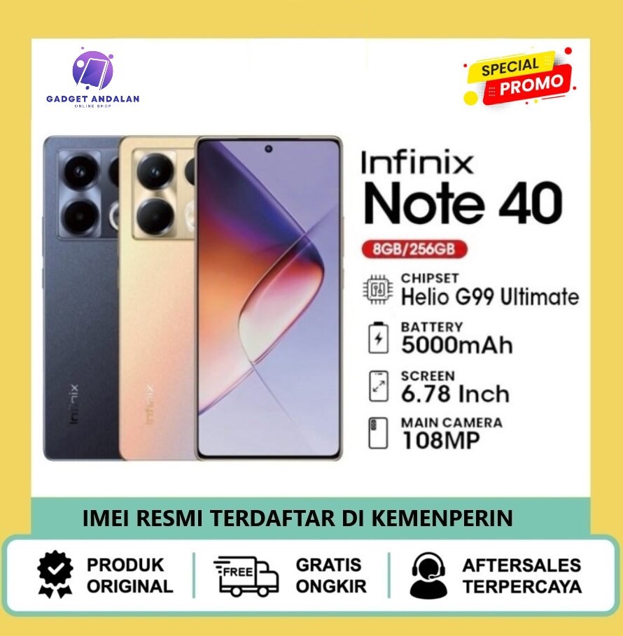 Infinix Note 40 8/256GB - Up to 16GB Extended RAM - Helio G99 - AMOLED display +120Hz Harga  2,050,000 Ringgit*Penghantaran Percuma