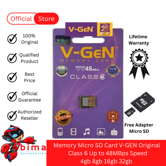 Memory Card VGEN Micro SD Card V-GEN Original 16GB Class6 FREE