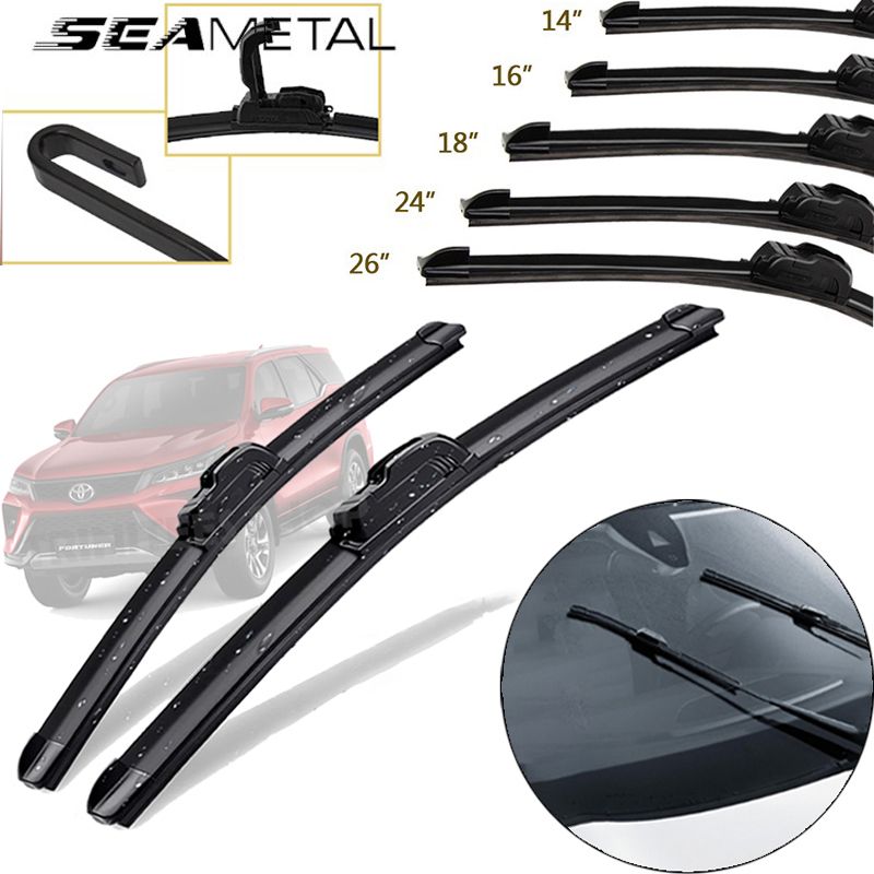 SEAMETAL Wiper Blade Banana Type Universal Mobil Wipers 14 16 18 24 24 Inci | Wiper Mobil | Aksesoris Mobil | COD Harga 4,900 rupiah*Gratis Ongkir