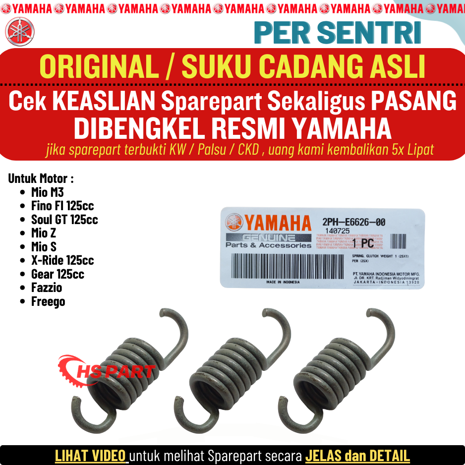 Per senti Perak Ganda Klo Mio M3 s z soul GT Fino xride gear 125 freego Original Yamaha 100% Harga 38,500 rupiah*Gratis Ongkir