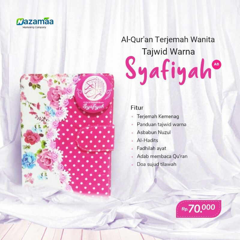 Al Quran Pelangi Wanita Agenda Terjemah Syafiyah Ukuran A6 Kecil