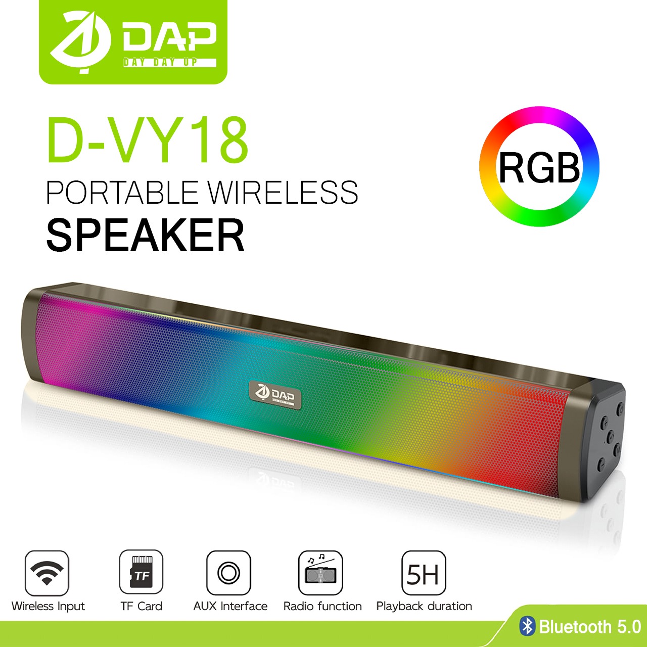 DAP portable Bluetooth speaker. Wireless Soundbar. Bluetooth 5.0 // D-VY18 Harga 98,980 rupiah*Gratis Ongkir