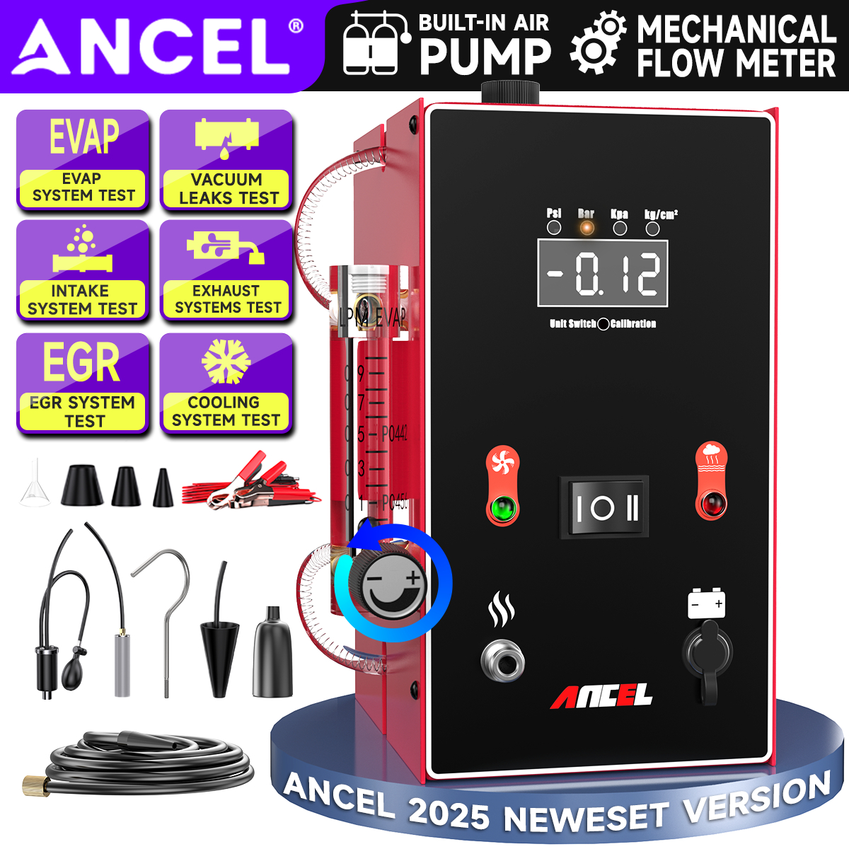 ANCEL L300 Built-in Air Pump Smoke Machine Pressure Digital Display Adjust Automotive Smoke Tester Dual Mode Leak Detector Harga 1,927,000 Ringgit*Penghantaran Percuma