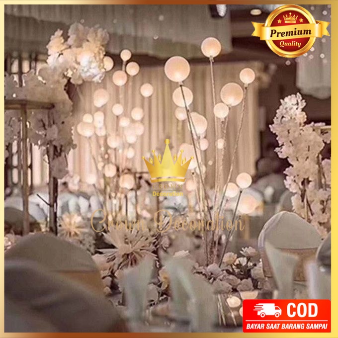 1 SET Lampu Standing Bola Cabang 11 Hiasan Dekorasi Event pernikahan Mewah Pelaminan Dan Home Dekor