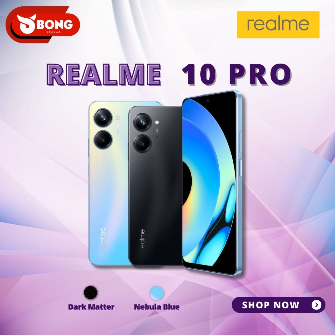 Smartphone REALME 10 PRO 5G 8/128GB NEW GARANSI RESMI Harga 4,299,000 rupiah*Gratis Ongkir
