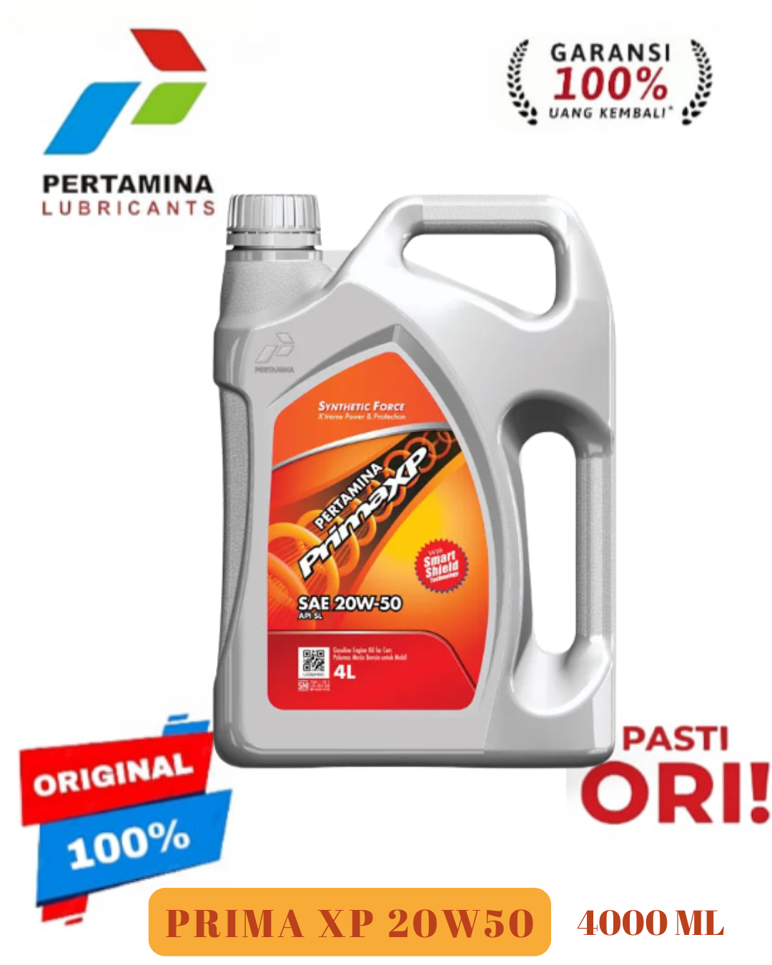 Prima oil XP Smart 20w50 4L 4000ml 100% original Avanza Xenia Sigra Alya Grand Max DLL Harga 57,900 rupiah*Gratis Ongkir