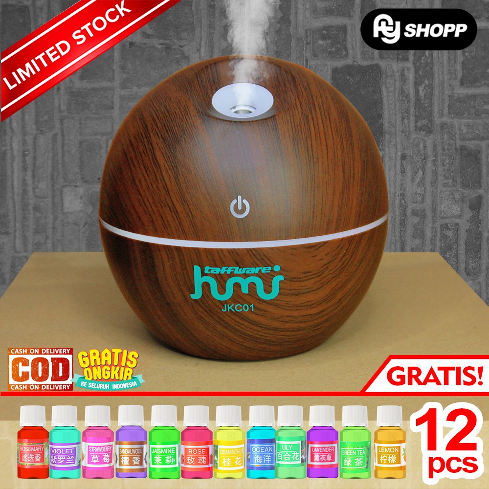 Humidifier Diffuser Aroma Therapy Automatic pengharum ruangan 130ml Free 12 Oils