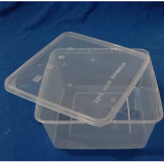 MICROWAVE OVEN SAFE /Food Container Box Tempat Makanan Plastik Thinwall Uk 1500 ml ( SQ )