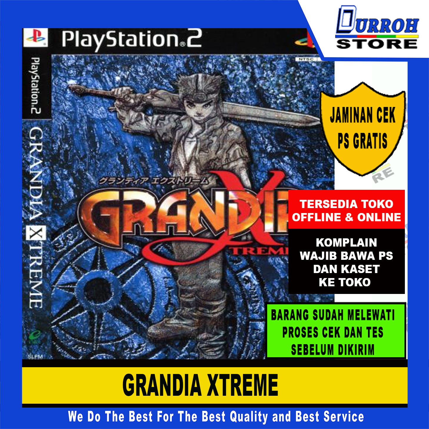 KASET GAME DVD PS 2 / PLAYSTATION 2 GRANDIA EXTREME Harga 9,000 rupiah*Gratis Ongkir