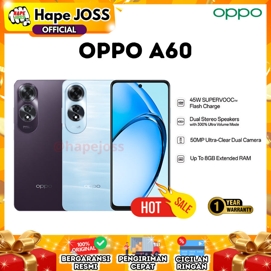 Oppo A60 NFC 8/256GB smartphone Giá 2,799,000 Đồng*Miễn phí vận chuyển